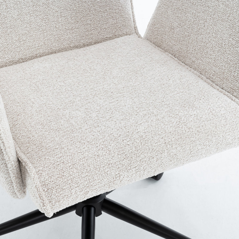 Chaise de bureau pivotante Sterica Boucle, Beige, Yes