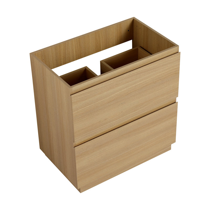 Meuble-lavabo de 30 po avec lavabo simple, meuble-lavabo encastré avec tiroir double, meuble-lavabo sur pied autoportant, bois d'ingénierie