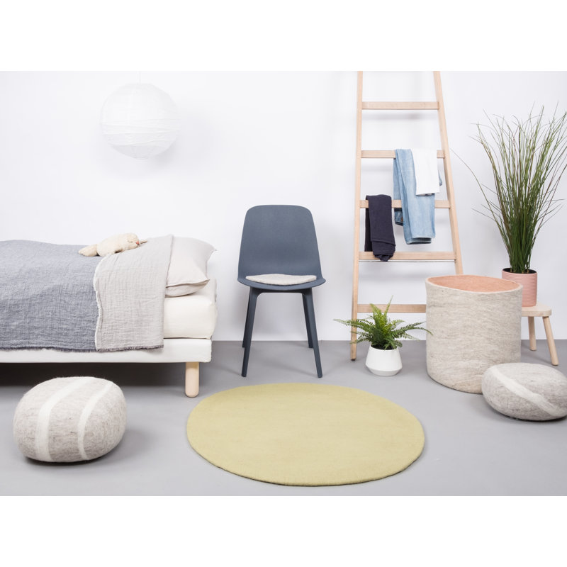 Wool Hand Woven Shaggy Area Rug, Round 70cm