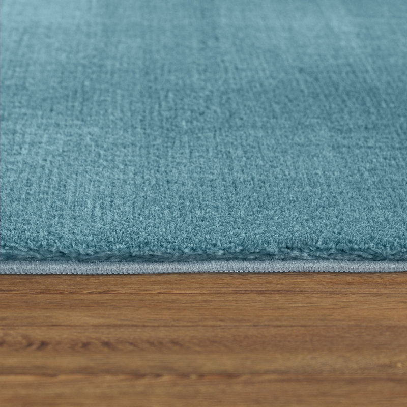 Cretien 100% Polyester Turquoise Outdoor Rug, Round 200cm