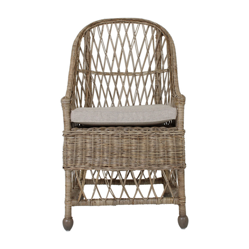Chaise avec accoudoirs à dossier croisé brun Bruton