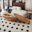 Table basse ovale avec rangement caché, placage en bois massif, décor moderne pour le salon et la chambre à coucher-893865364
