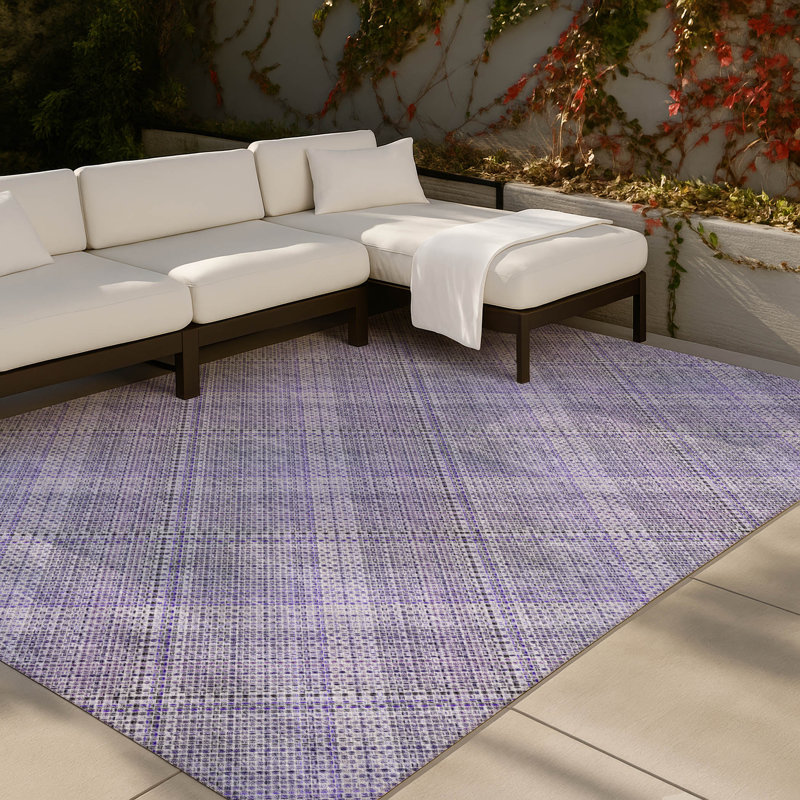 Tapis intérieur / extérieur lavable à la machine Chantille ACN2884, Mauve, 9 pi x 12 pi