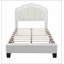 Ensemble de chambre à coucher 2 pièces avec lit plateforme tapissier simple en forme de fleur à DEL avec banc de rangement-527856209