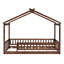 Structure de lit simple en noyer avec clôture, créant un espace joyeux pour la chambre à coucher paisible de couleur bois-1581282743