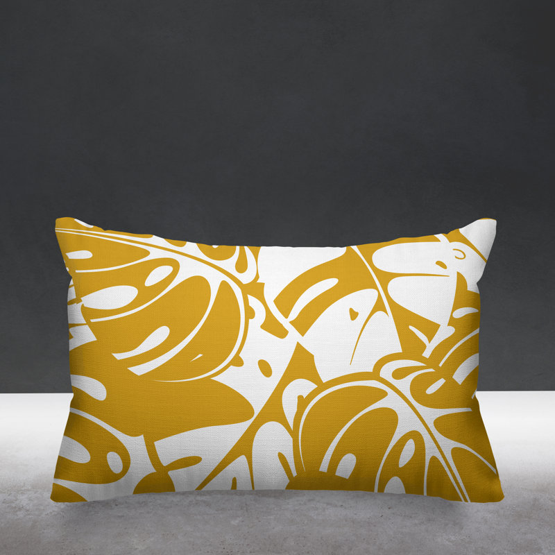  Housse et insert de coussin pour l'extérieur Tropical Leafs, Jaune