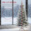 Arbre de Noël réaliste enneigé 6,5 pi, base en acier, intérieur