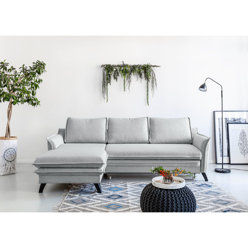 Charming Charlie Corner Sofa Chaise, Light Grey, Left Hand Facing