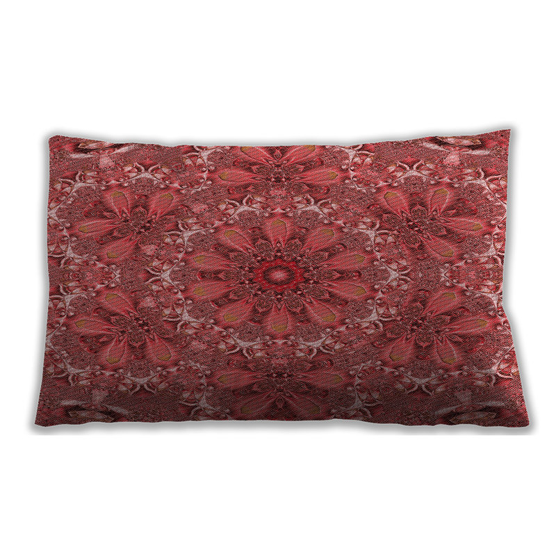 Coussin à motifs 1410, Rouge, Microsuède