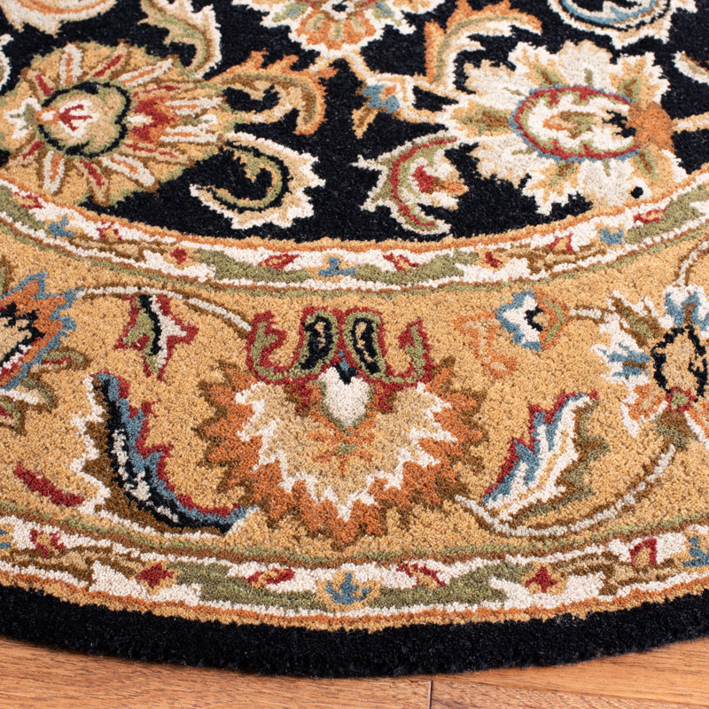 Tapis oriental en laine touffeté à la main Algier, Ovale 4 pi 6 po x 6 pi 6 po