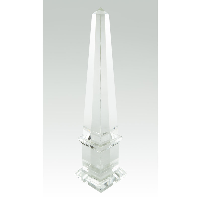 Crystal Pyramid Centerpiece, 17.5" H x 4.25" W x 4.25" D