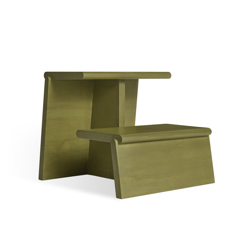Jut Solid Wood End Table, Loden