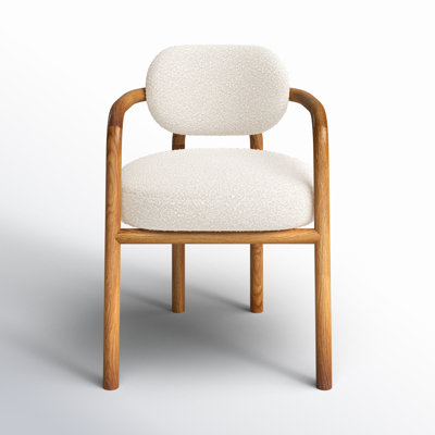 Neptunia Fabric Low Back Arm Chair in Dry Honey