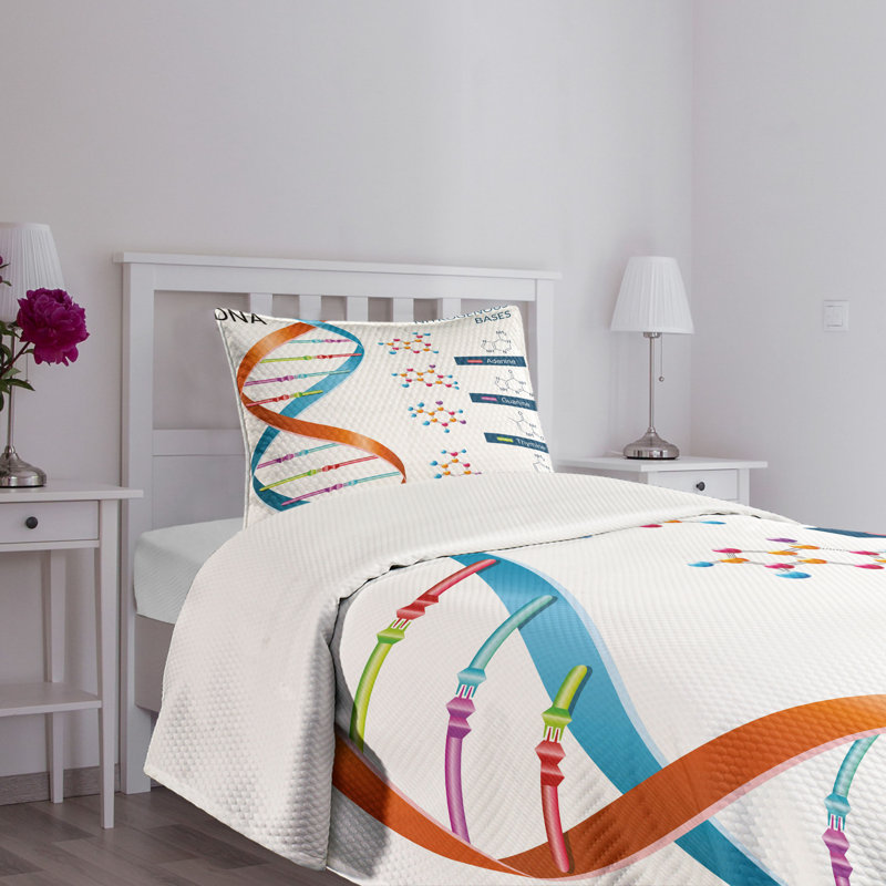 White Twin Kids Unisex Quilted Bedspread Set