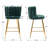 Latefa Upholstered Counter Stool with Metal Frame-284612859