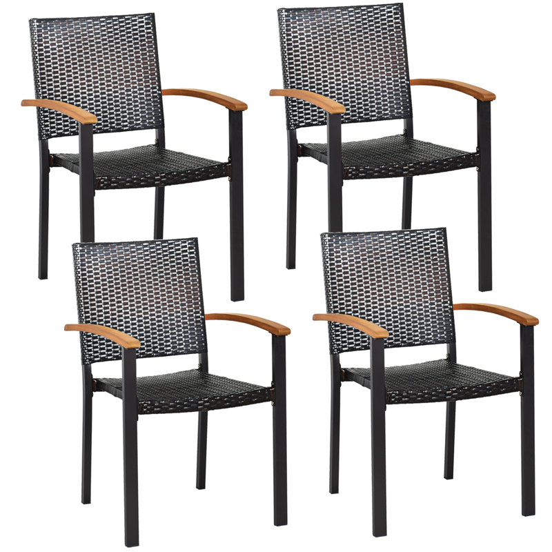 Chaise d'extérieur empilable en rotin Salas
