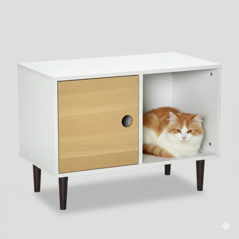 Maison pour animaux surélevée, maison pour chat en bois