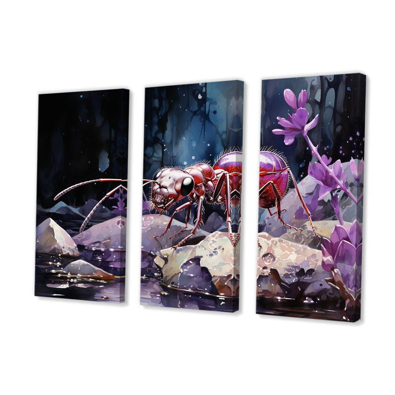 «Enchanted Microcosm Ant - Animal Art», ensemble d'art mural, H 28 po x l 36 po