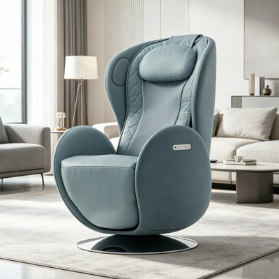 Nouhaus Luna Heated Massage Chair,Full Body Massaging Zero-Gravity Leisure Recliner with Low-Noise 3D Massage and Dual Sound Systems Modern Massage Chairs (Aqua Blue)