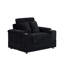 Canapé en velours côtelé extensible confortable noir moderne parfait pour les appartements et les bureaux