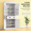Armoire de cuisine Nordic avec lumières DEL, 6 tablettes de porte, tiroir et 4 tablettes réglables