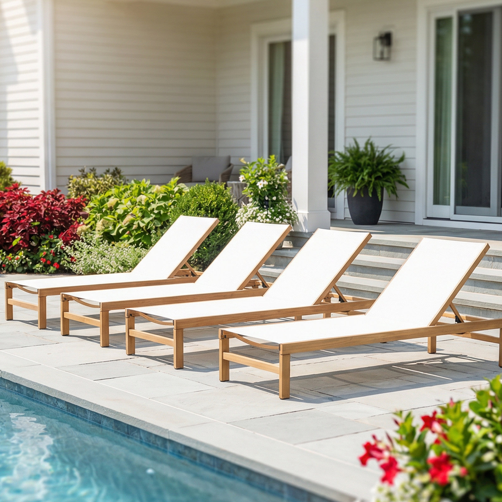 Ine Aluminum Outdoor Chaise Lounge, Brown
