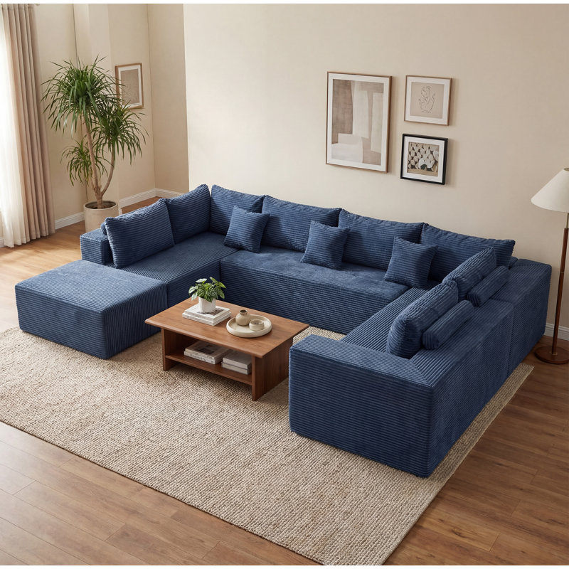 Canapé modulaire avec repose-pieds 135 po Cloud