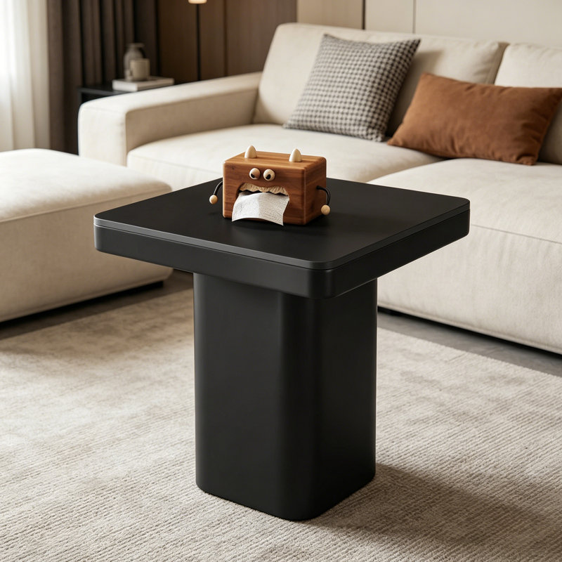 Osée, H 21,65 po x L 19,68 po x l 19,68 po, Noir