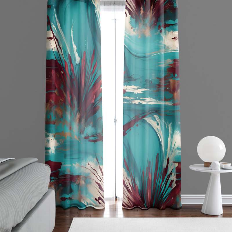 Paire de rideaux semi-transparents en polyester Gowon, L 40 po x L 82 po