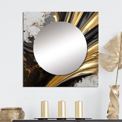 Reigh - Décoration murale abstraite à miroir carré pour chambre à coucher