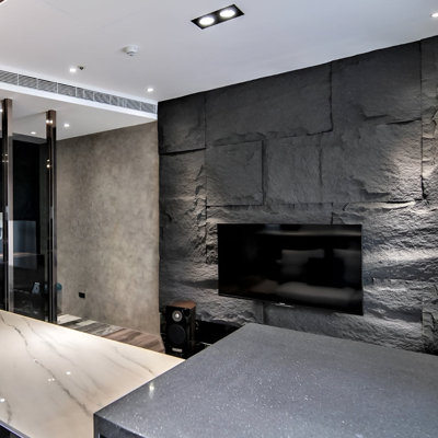 Britwall PU Wall Panel Lightweight Black Slate Rock Style 1200mm by 600mm by 20mm Pack 2