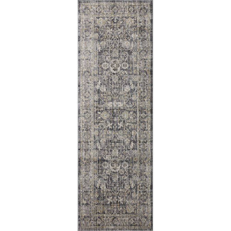 Tapis minuit / tabac Jean Stoffer x Loloi Katherine, Tapis de couloir 2 pi 7 po x 8 pi