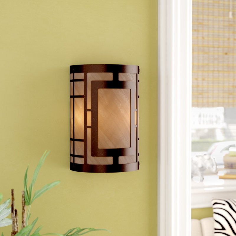 World Menagerie Galvan Nutmeg With Ethched Marble Wall Sconce