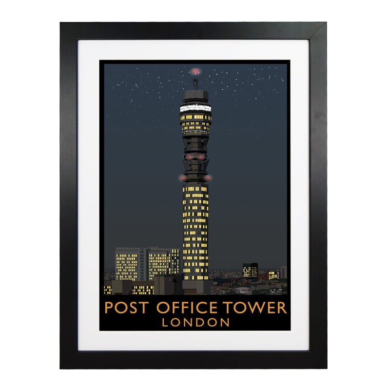 Post Office Tower by Richard O'Neil - Print, 54 cm H x 44 cm W x 2.2 cm D, Black Wood Frame