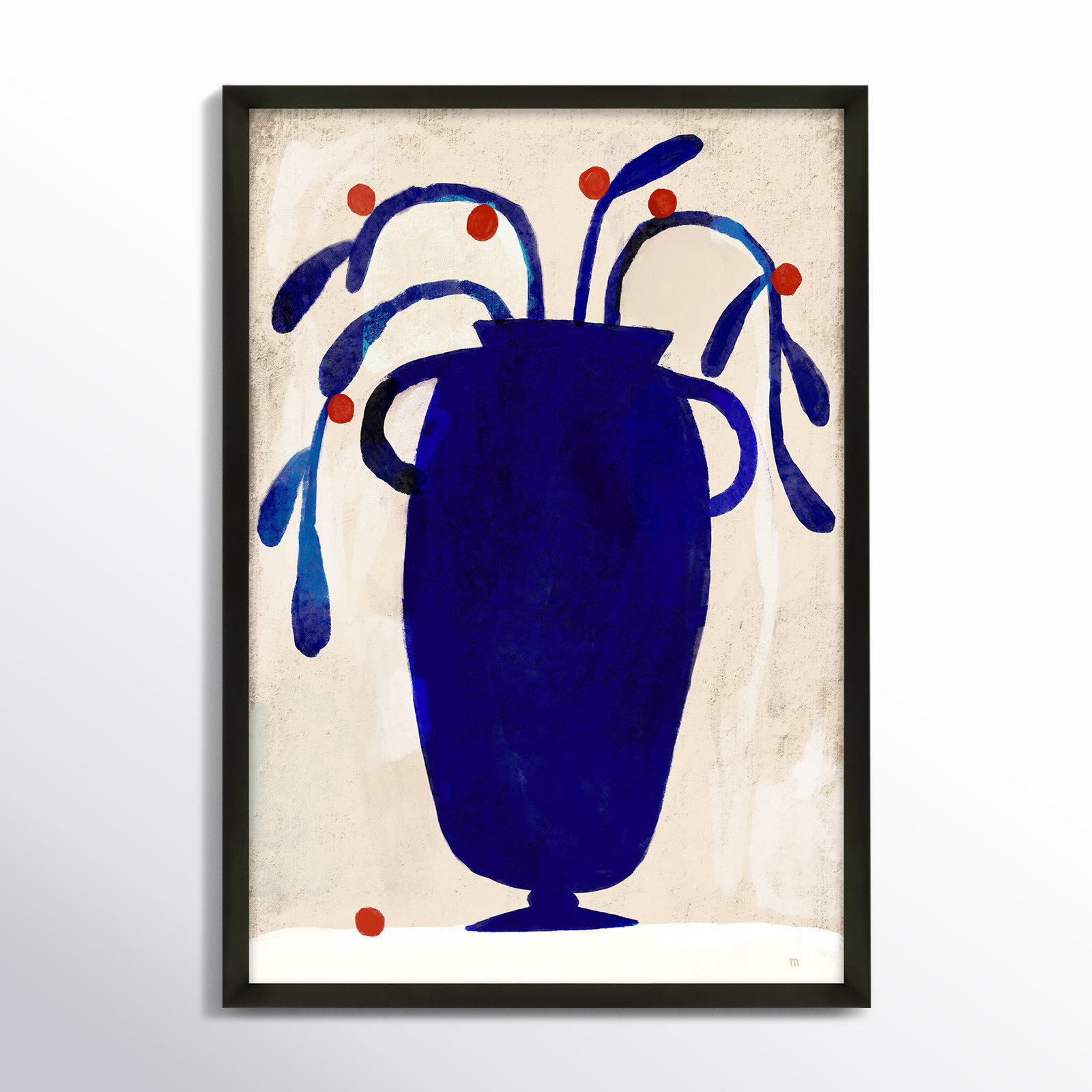 Red Berries by StudioM, Black, 25" H x 17.5" W x 1.25" D