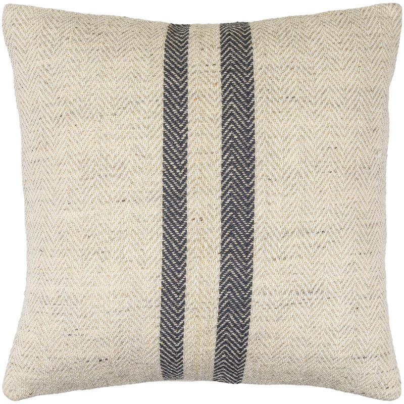 Brett 18" Beige and Light Brown Wool Blend Accent Pillow Set