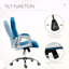 Chaise de bureau à domicile Vinsetto, chaise d'ordinateur en velours, chaise de bureau capitonnée à boutons avec roulettes pivotantes, hauteur réglable et fonction d'inclinaison-229603548
