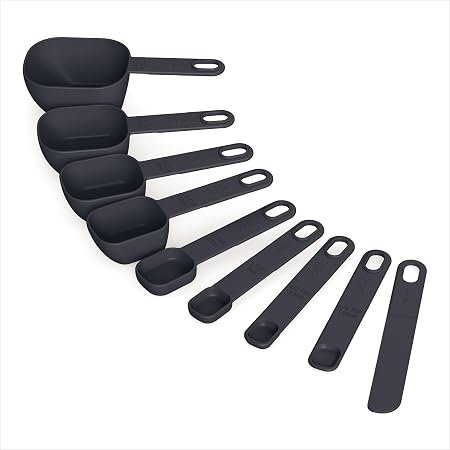 Ensemble de 9 tasses et cuillères doseuses gigognes Bella, Slate