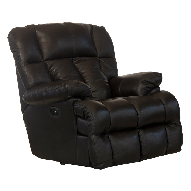 Reem Italian Leather Match Recliner, Chocolate Genuine Leather, Power