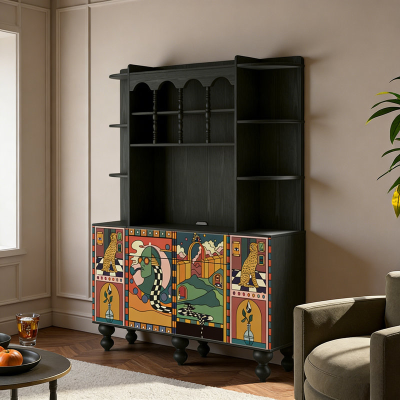 Buffet rétro Creative Design, H 70,87 po x l 55,12 po x P 15,75 po
