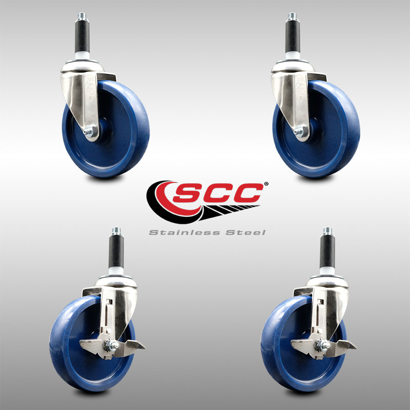 4 Piece Solid Poly Caster Set