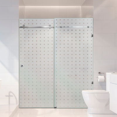 Portes de douche coulissantes en verre double sans cadre l 60 po x H 80 po