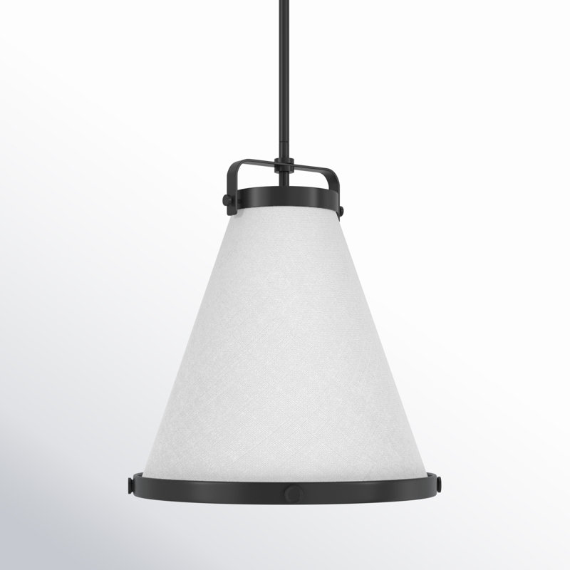 Luminaire suspendu conique à 1 lumière Coco, Laiton laqué, H 17,75 po x l 16 po x P 16 po