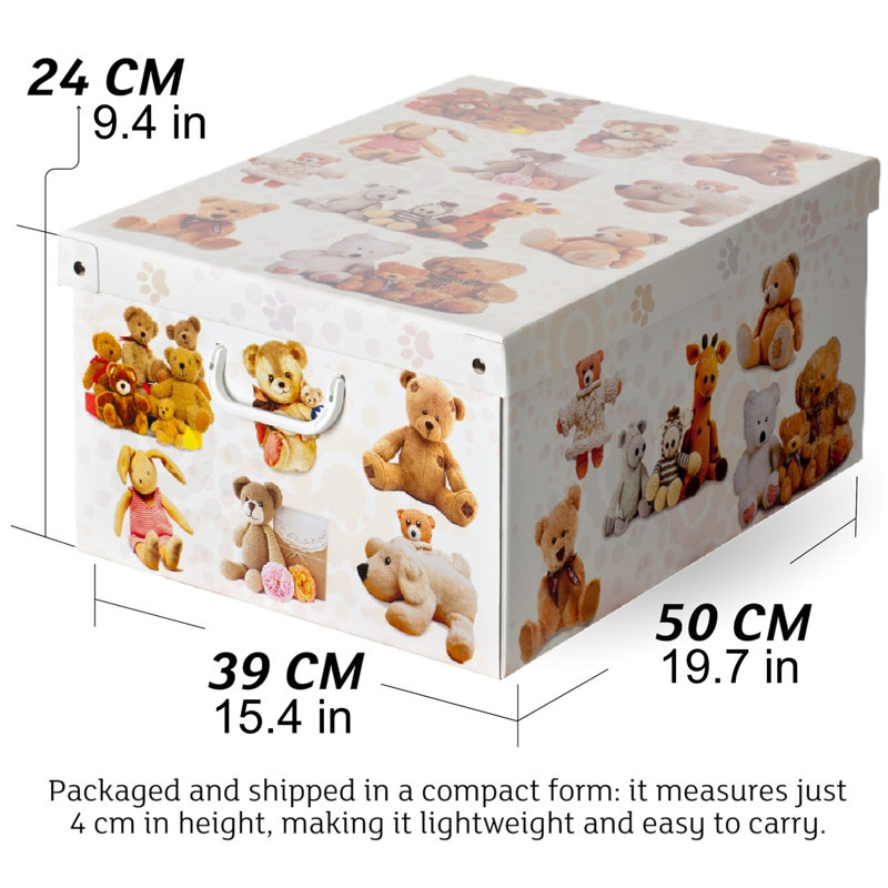 Boîte de rangement: 6 pièces - Animaux en peluche
