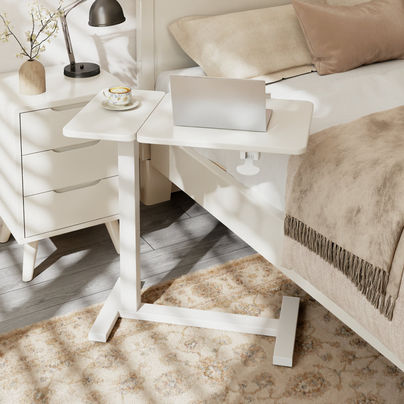 Restful Adjustable Angle Reading End Table, White