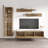 Wabasso 85" Modern Floating Wall Mounted Entertainment Center with 16-Color LED Lighting, High Gloss Finish-1536905745