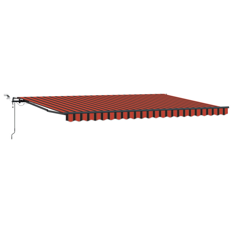 Retractable Awning, Orange/Brown Striped, 500 cm W x 300 cm D