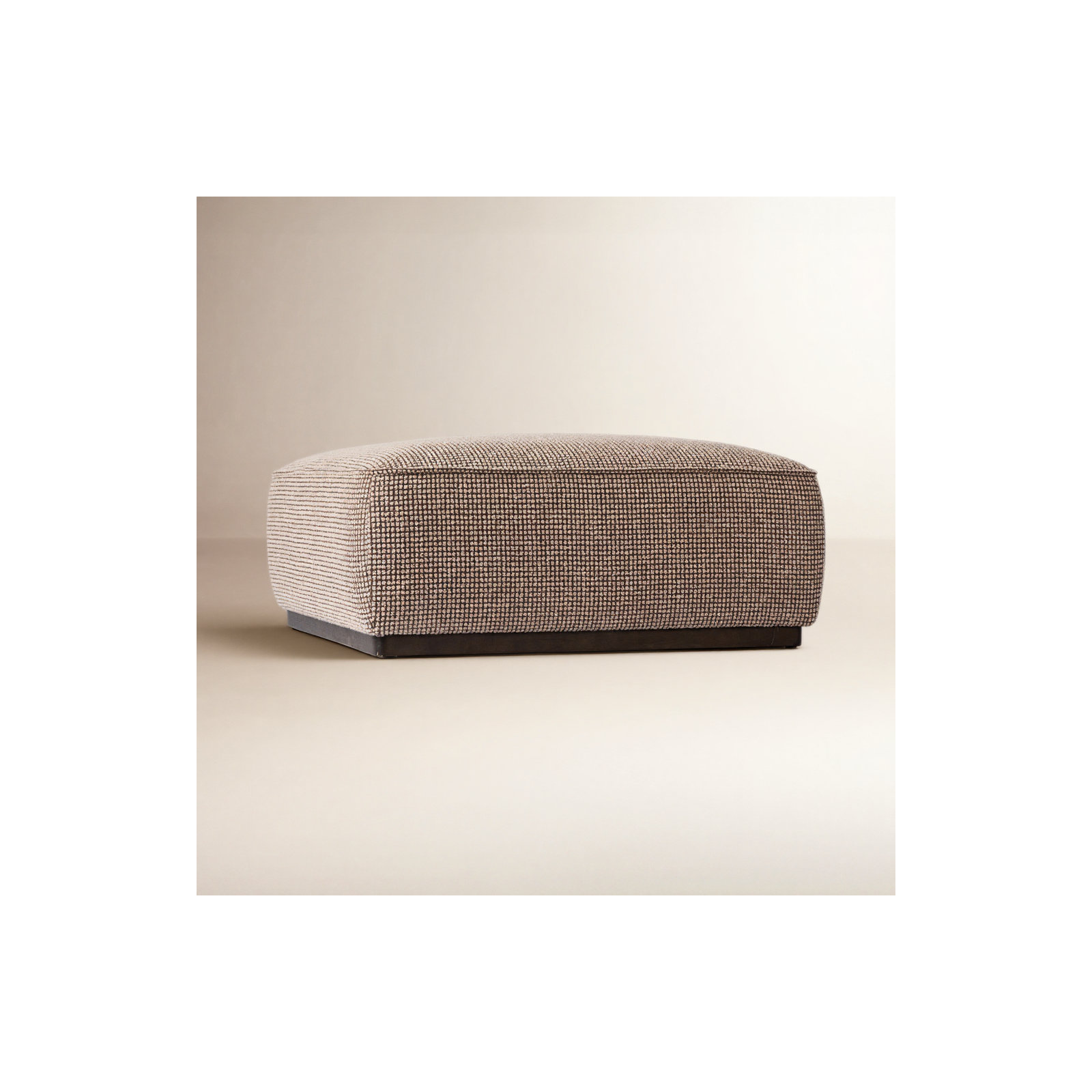 Anastas 36" Square Upholstered Ottoman, Barrow Taupe Polyester Blend