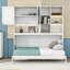 Lit escamotable simple avec armoire, tablettes, éclairage, station de charge USB et prise-1074691767