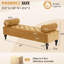Repose-pieds jaune moderne, banc rembourré en velours avec 2 coussins amovibles, bout de lit, style élégant, design de construction,
